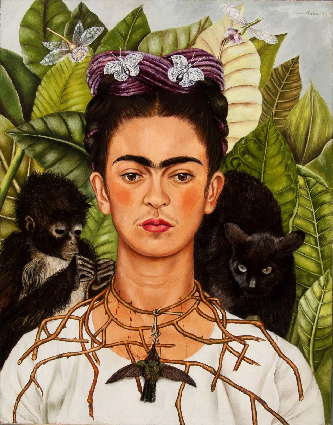 Self Portrait with Thorn Necklace and Hummingbird – Frida Kahlo